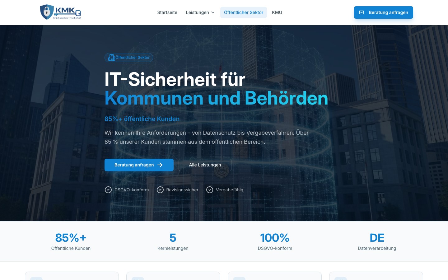 KMK Seite Öffentlicher Sektor für Kommunen und Behörden