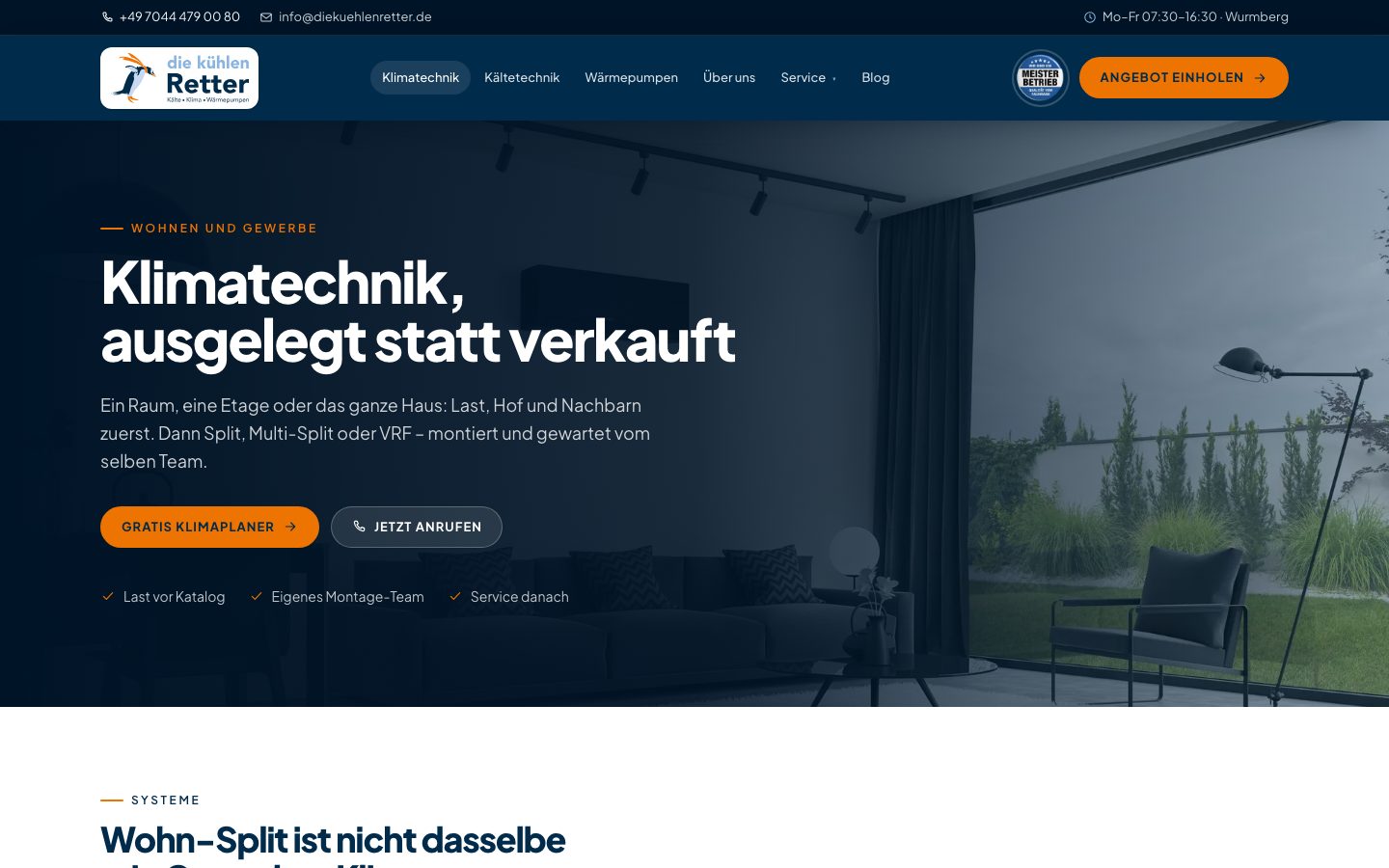 die kühlen Retter Leistungsseite Klimatechnik