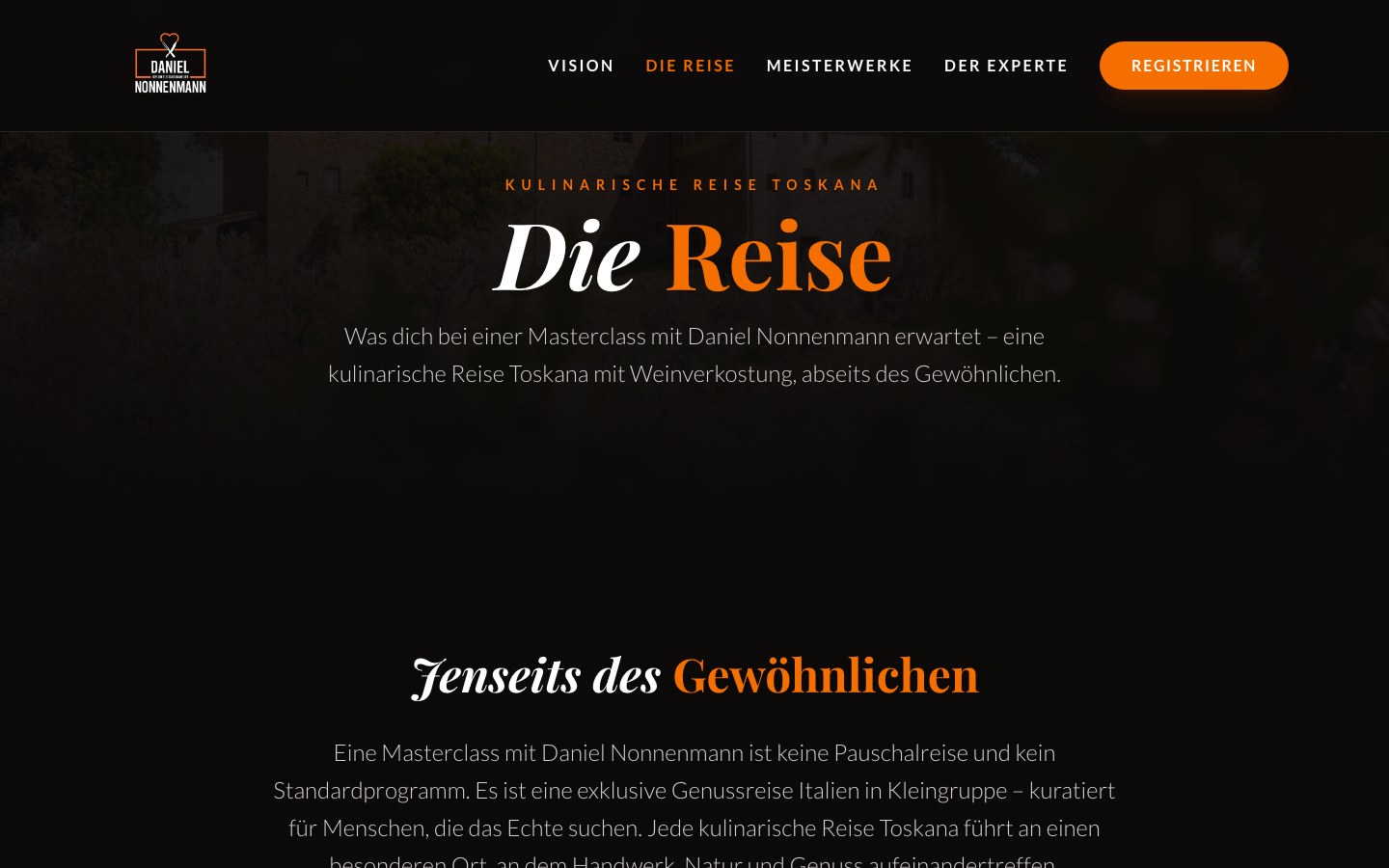 MASTERCLASS Seite Die Reise mit Storytelling und Programm-Einstieg
