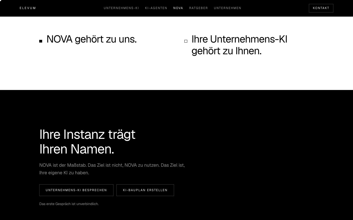 NOVA gehört zu uns, Ihre Unternehmens-KI gehört zu Ihnen, darunter Ihre Instanz trägt Ihren Namen