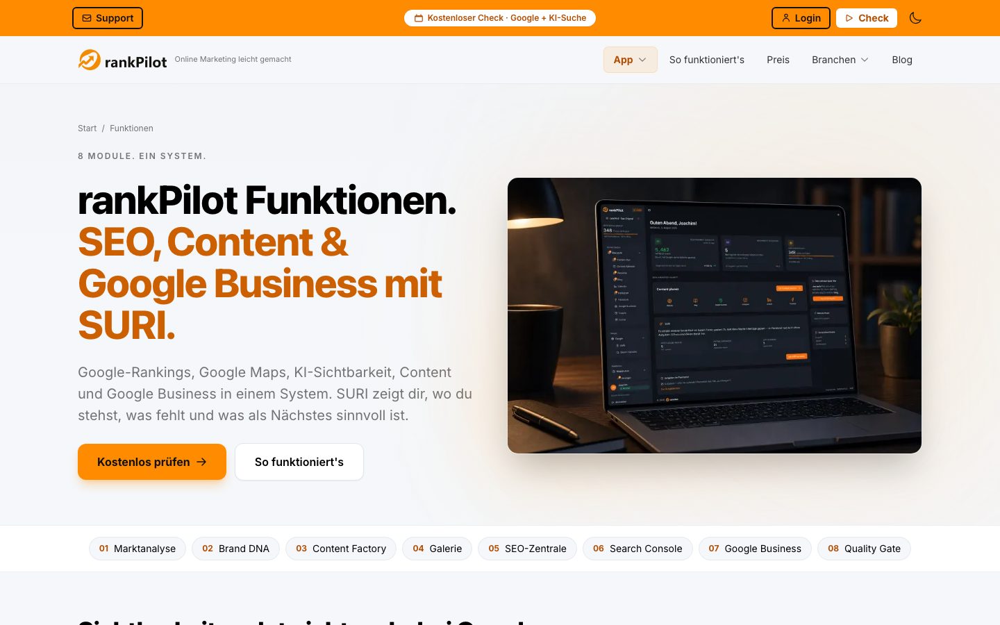 rankPilot Funktionen im Überblick