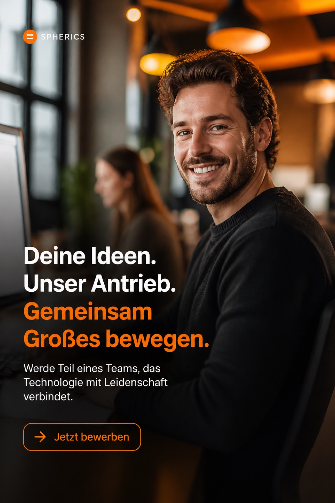Vertikales Standbild eines KI-Werbefilms für Reels und Stories